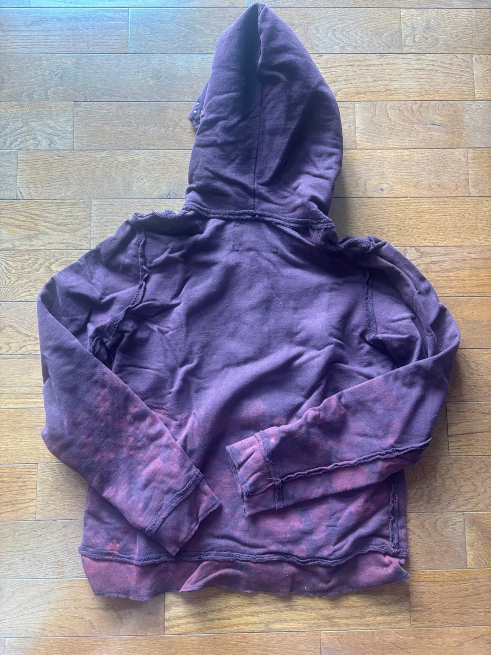 Y2k Old Navy Burgundy Stud-Trim Zip Hoodie - Picture 2 of 3